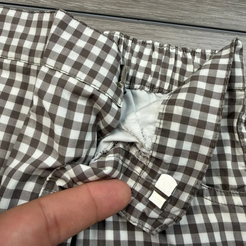 Petite Ourse Unisex Cargo Pants Gingham Check Brown 1 Year
